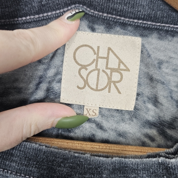 Chaser Grey Burnout Cutout Tank Top XS - Picture 6 of 6